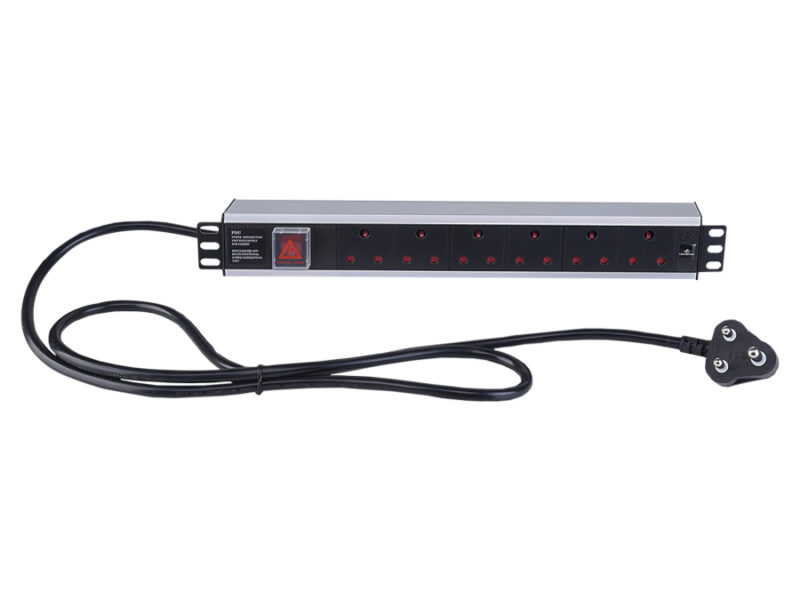 linkbasic 6 way aluminium moulded rack mount pdu
