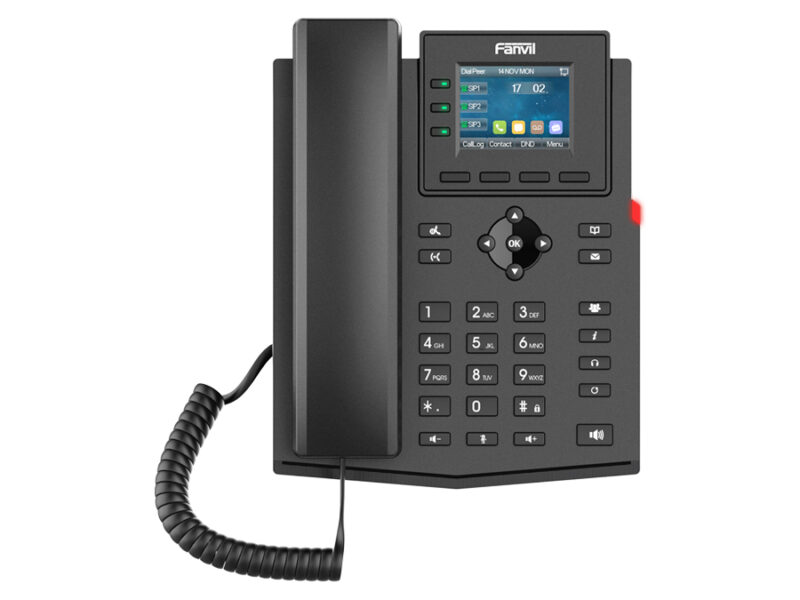 fanvil 4sip colour screen voip phone with psu | x303