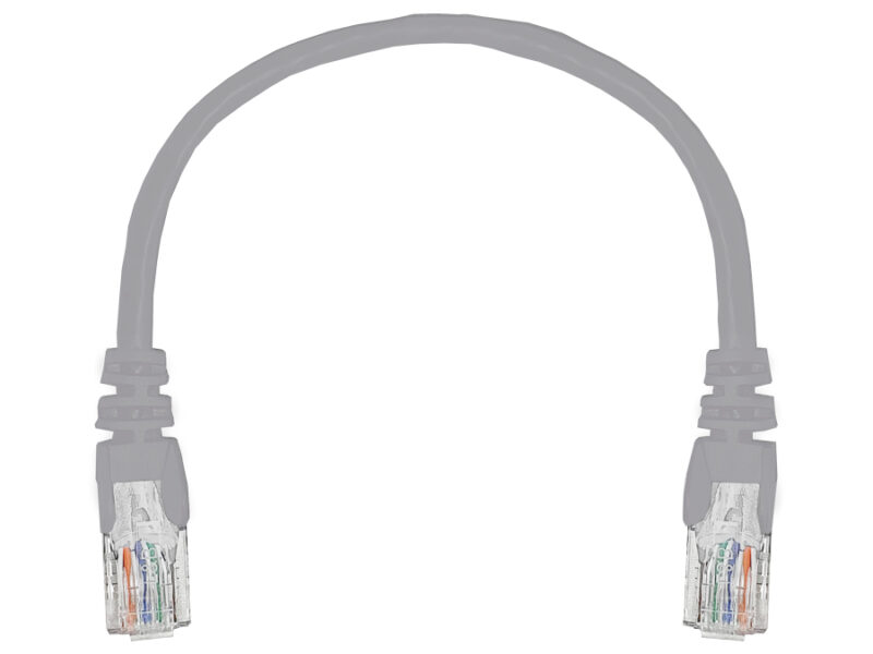 linkbasic 22cm utp cat5e flylead grey