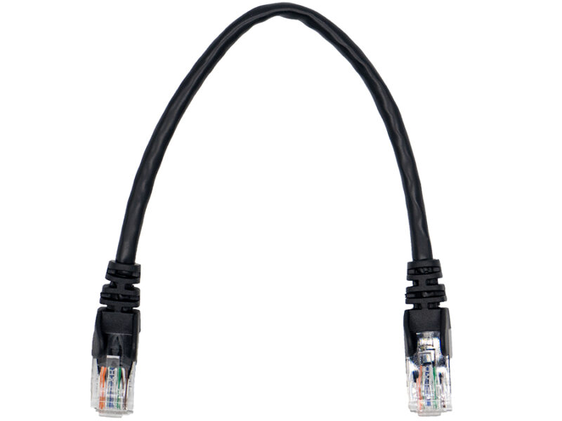 linkbasic 22cm utp cat5e flylead black