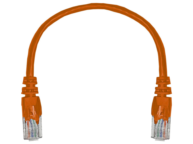 linkbasic 22cm utp cat5e flylead orange