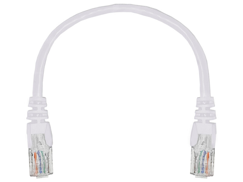 linkbasic 22cm utp cat5e flylead white