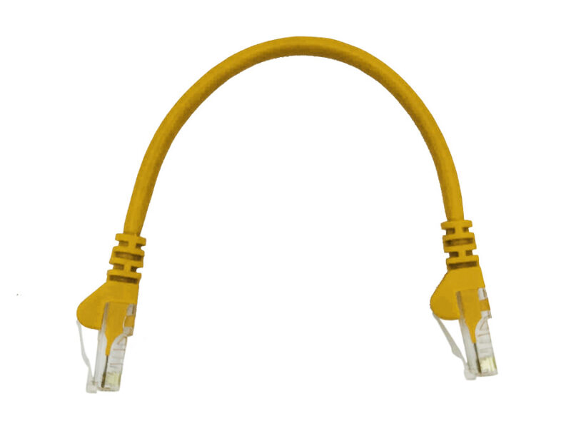 linkbasic 22cm utp cat5e flylead yellow
