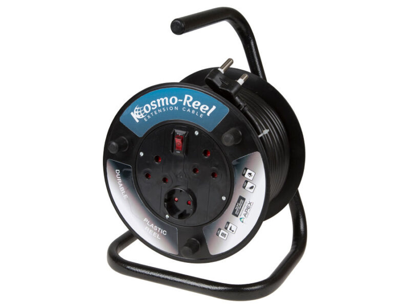20m 10a extension cord on open plastic reel
