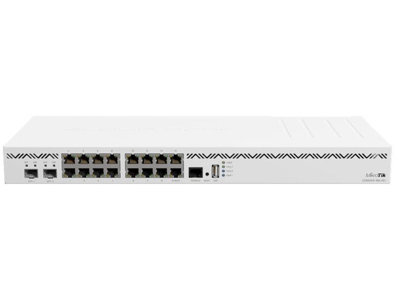 mikrotik cloud core 16 port gigabit 2sfp+ 4 core router | ccr2004 16g 2s+
