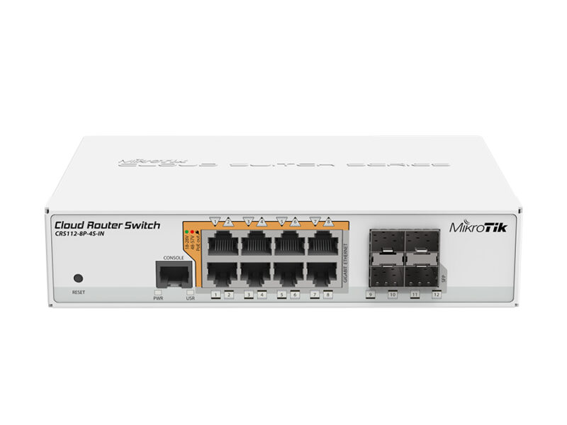mikrotik cloud router switch 8 port poe 4sfp | crs112 8p 4s in