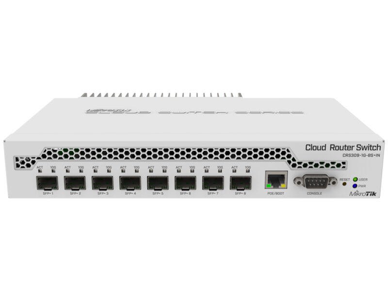 mikrotik cloud router switch 8 port sfp+ with poe input | crs309 1g 8s+in