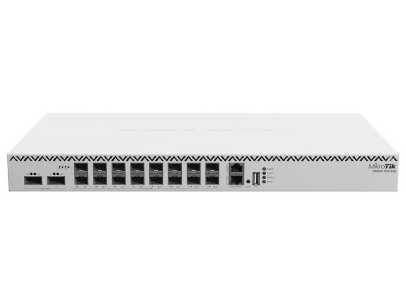 mikrotik cloud router switch 16 port sfp28 2 qsfp28 | crs518 16xs 2xq rm