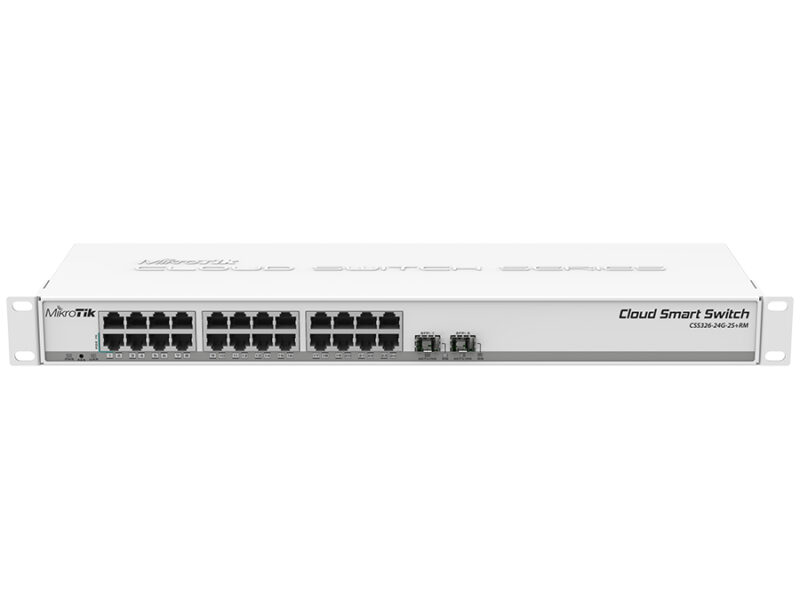 mikrotik swos smart switch 24 port gigabit 2sfp+ | css326 24g 2s+rm