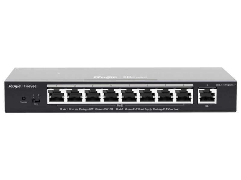 reyee 9 port gigabit with 8 poe 120w smart managed switch | rg es209gc p