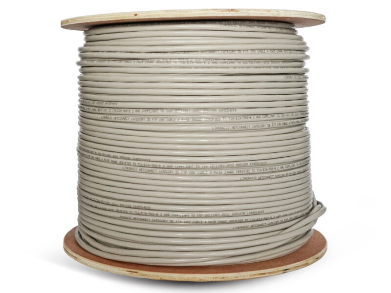 linkbasic 305m drum cat5e solid shielded grey ftp cable