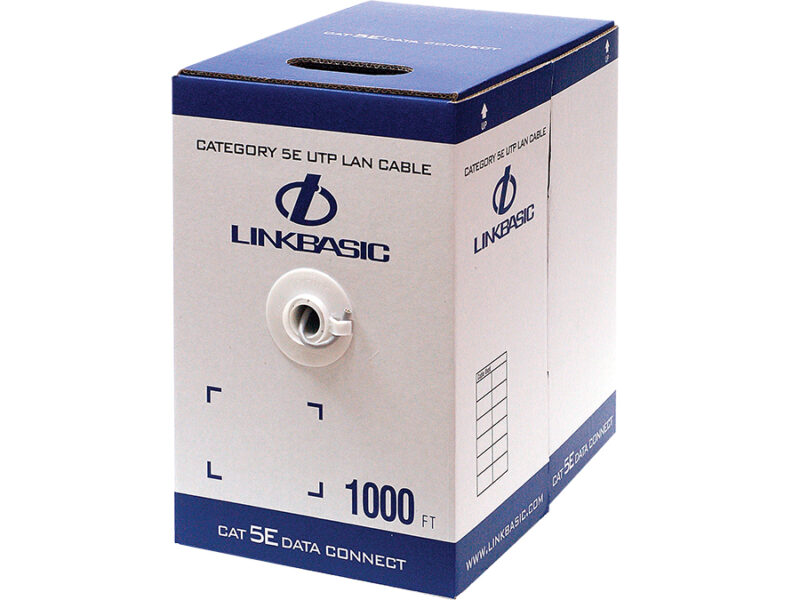 linkbasic 305m box cat5e stranded grey utp cable
