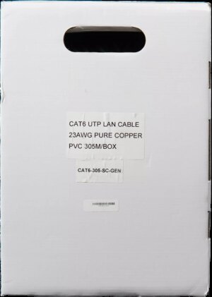 Essential CAT6 Indoor Ethernet Cable 305m Grey Solid Copper UTP Pull Box | CAT6-305-SC-GEN