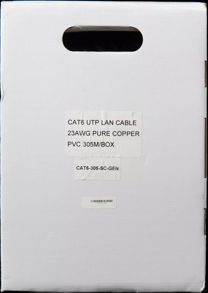 Essential CAT6 Indoor Ethernet Cable 305m Grey Solid Copper UTP Pull Box | CAT6-305-SC-GEN