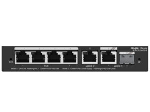 reyee 6 port gigabit with 4 poe 54w 1sfp combo port smart managed switch | rg es206gs p